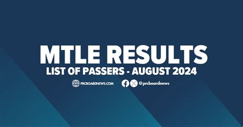 mtle result|LIST OF PASSERS: August 2024 Medtech board exam MTLE result.